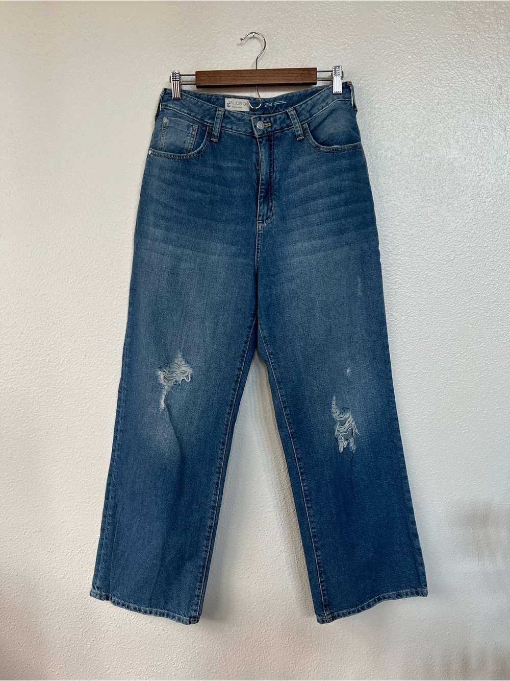 Anthropologie Pilcro High Rise Wide-Leg Distressed Jeans size 29